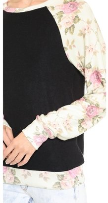 Wildfox Couture Black Rose Sleeves Sweatshirt