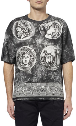 Dolce & Gabbana Oversized Printed Cotton and Linen-Blend T-Shirt