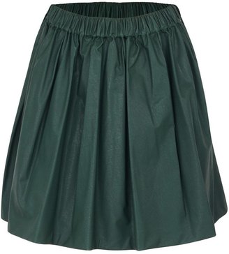 MSGM Green Leather Skirt