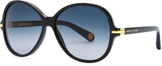 Marc Jacobs Round 503 Gradient Sunglasses, Black/Blue