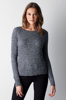 American Eagle Outfitters Black Zip Back Textured Sweater