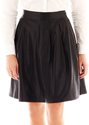 JCPenney Worthington Faux-Leather Pleated A-Line Skirt