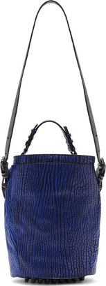 Alexander Wang Nile Blue Textured Leather Diego Dumbo Bag