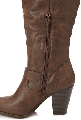 Forever 21 Faux Leather Knee-High Boots