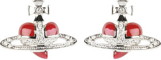 Vivienne Westwood Diamanté Heart Stud Earrings - for Women