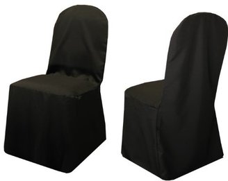 New Pack of (100) Black Wedding Banquet Chair Covers 100% Heavy Woven Polyester