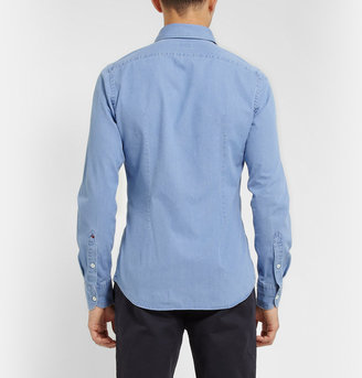 Incotex Glanshirt Slim-Fit Washed Lightweight Denim Shirt