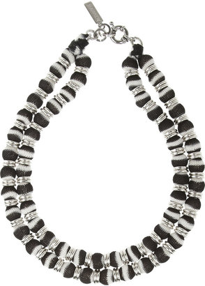 Missoni + V&A double-strand palladium-plated woven necklace