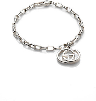 Gucci Double G Sterling Silver Charm Bracelet