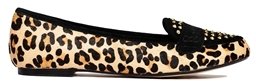 Ravel Mariah Leopard Print Leather Studded Detail Flat Shoes - leopard