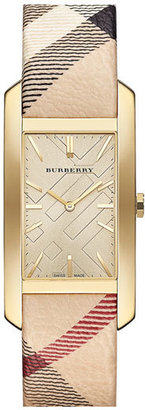 Burberry Rectangular Check Strap Watch, 25mm x 33mm