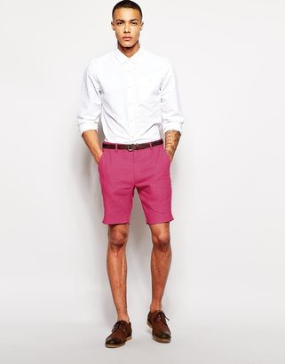 ASOS Slim Fit Shorts In Linen Mix