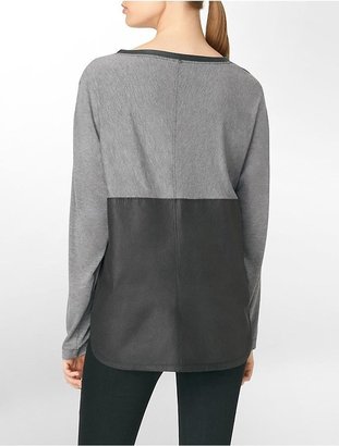 Calvin Klein Womens Colorblock Long Sleeve Top