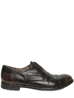 Officine Creative Washed Leather Oxford Lace-Up Shoes