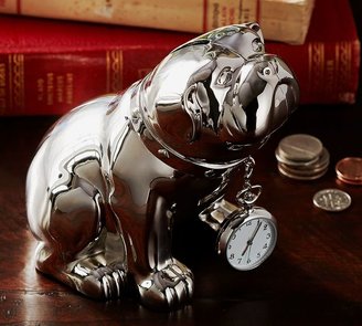 Pottery Barn Bulldog Coin Bank & Clock