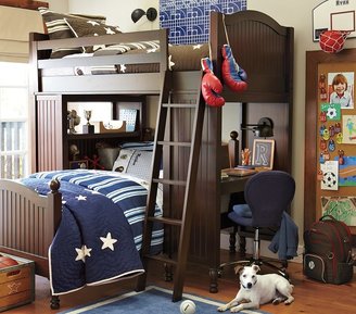 Pottery Barn Kids Catalina Bunk System with Extra Twin Bed Set, Cocoa