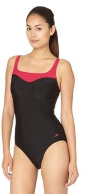Speedo Black/Red Essential Jetspa 1 Piece Swimsuit