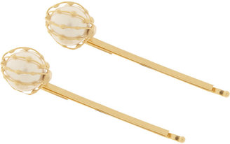 Rosantica Set of two gold-dipped pearl hair pins