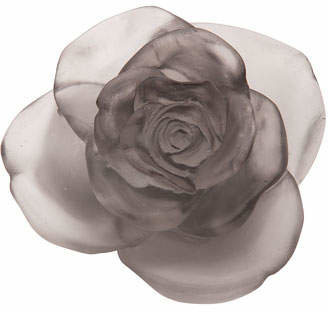 Daum Gray Rose Passion Flower Sculpture