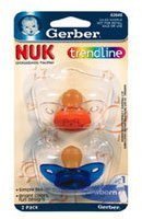 Gerber Nuk Orthodontic Pacifier Simple Button for Newborn, Size 1 2 per Pack