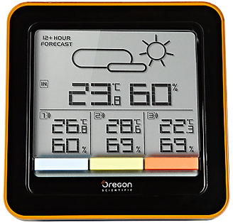 Oregon Scientific 3 Zone Weather Clock, Black