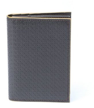 Ferragamo brown leather gancini bi-fold wallet