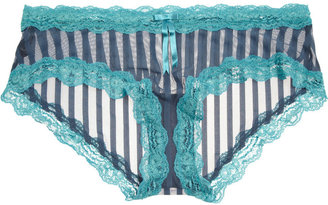 Elle Macpherson Intimates Sheer Ribbons lace-trimmed stretch-mesh briefs