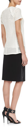 Nanette Lepore Thunder Leather-Trim Skirt