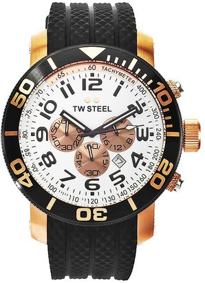TW Steel Men's TW77 Grandeur Diver Black Rubber Chronograph Dial Watch