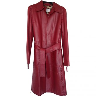 Dolce & Gabbana Red Leather Trench coat