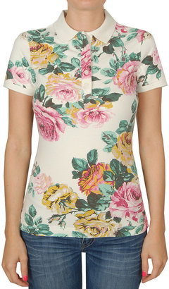 Joules Rose Print Polo Shirt