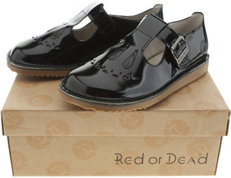 Red or Dead Womens Black Patent Jade Flats