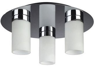 Litecraft Aqua 3 Light Plate Bathroom Ceiling Spotlight - Chrome