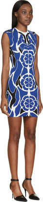 Alexander McQueen Blue Stretch Knit Matisse Dress