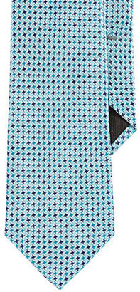 Geoffrey Beene Houndstooth Tie-BLUE-One Size