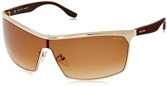 Police S8856M-0300 Shield Sunglasses, Gold,Brown & Gradient Brown, 99 mm