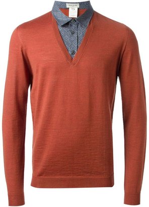 Paul & Joe faux shirt collar insert sweater