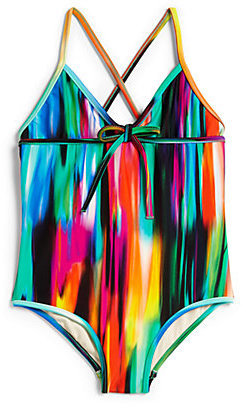 Milly Minis Toddler's & Little Girl's Brushstrokes One-Piece Bathing Suit