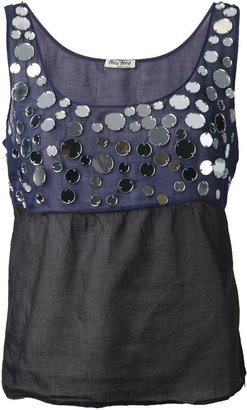 Miu Miu VINTAGE mirror embellished tank blouse