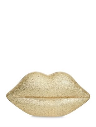 Lulu Guinness Glittery Lips Perspex Clutch