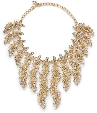 Crystal leaf charm necklace