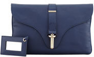 Balenciaga Tube-Clasp Clutch Bag, Baltic Bleu