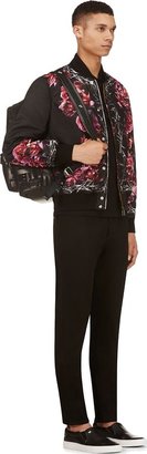 Givenchy Pink & Black Nylon Rose & Thorn Reversible Bomber Jacket