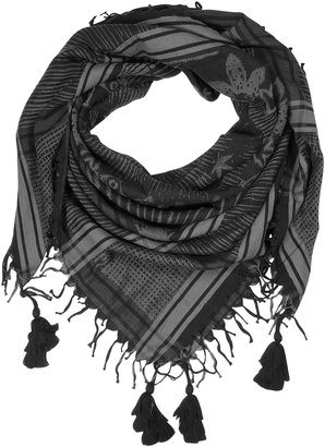Zadig & Voltaire Black Woven Cotton Wrap w/Tassels