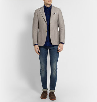 Canali Kei Unstructured Wool and Cotton-Blend Blazer