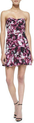 Parker Britney Floral Print Quilted Flounce Dress, Rosewood Floral Haze