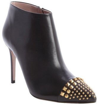 Gucci black leather brass studding heel booties