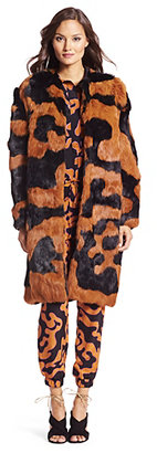 Diane von Furstenberg Fur Natalia Coat Long