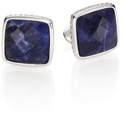 David Donahue Faceted Sodalite & Sterling Silver Cuff Links