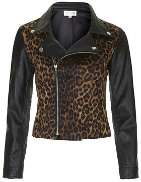 Topshop Womens **Faux Leather Biker Jacket by WYLDR - Multi